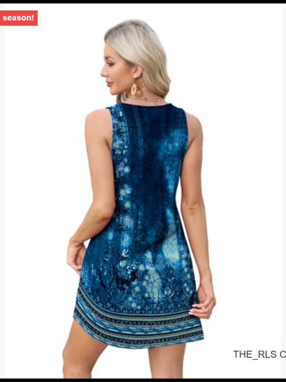 V-Neck Sleeveless Sundress with Pockets, Casual Summer Dress - Picture 4 of 6